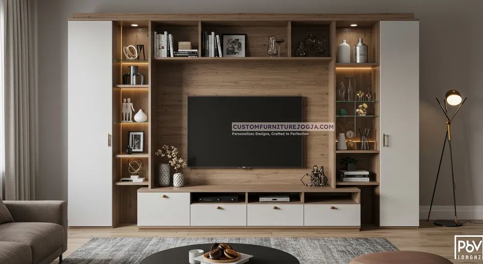 Jasa Pembuatan Cabinet Tv besar Jogja